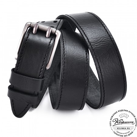 Кожаный ремень "Нельсон" (чёрный)